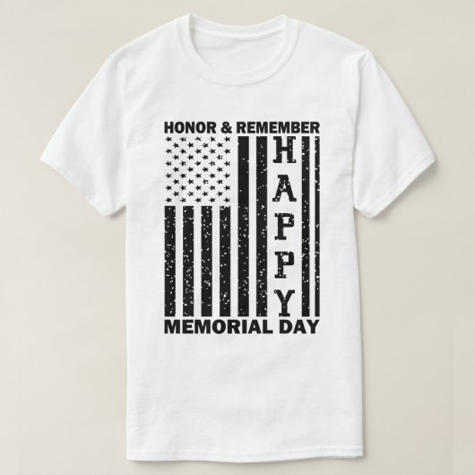 USA Flag Honor Herinner Happy Memorial Day Grappig T-shirt (Design voorkant)