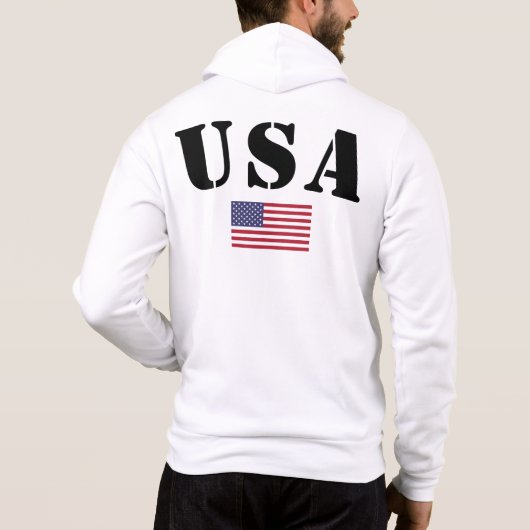 USA Flag Hoodie - Patriottische Mannen Zipup Sweat (Achterkant)