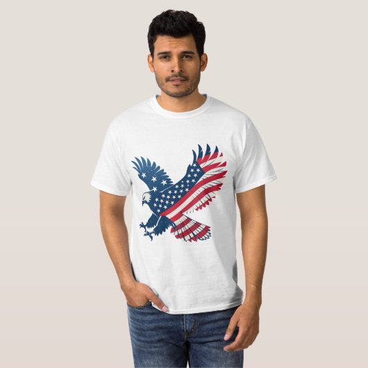 USA Flag in Shape of an Eagle T-shirt (Voorkant volledig)