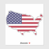 USA Flag Kaart Rood Blauw Strepen Sticker (Vel)