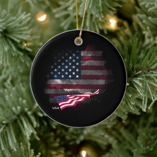 USA flag Keramisch Ornament (Boom)