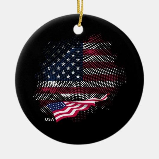 USA flag Keramisch Ornament (Voorkant)