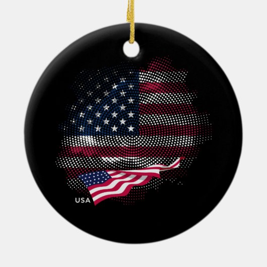 USA flag Keramisch Ornament (Achterkant)