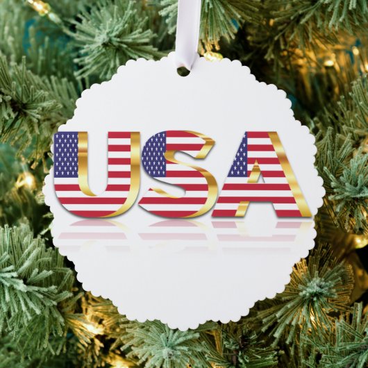 USA Flag Kerst Ornament Kaart Gift (Insitu (Drie))