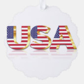 USA Flag Kerst Ornament Kaart Gift (Achterkant)