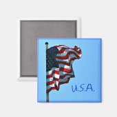 USA Flag Kitchen Magnet - Patriotic Magnet (Voorkant / Achterkant)