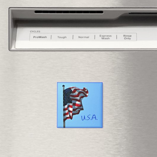 USA Flag Kitchen Magnet - Patriotic Magnet (Insitu (Vaatwasser))
