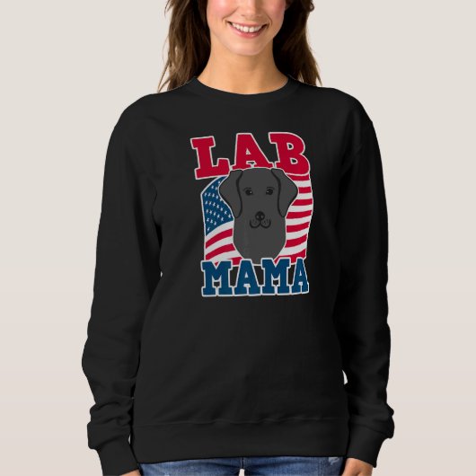 Usa Flag Labrador Mama Lab mama Trui (Voorkant)