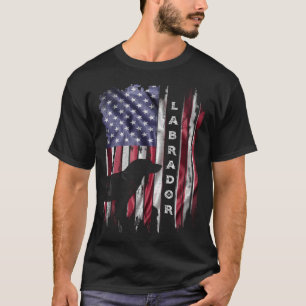 USA Flag Labrador Retriever Lab Silhouett T-shirt