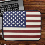 USA Flag Laptop Sleeve<br><div class="desc">Laptop hoes met USA vlag patroon. Kies je maat in het dropdown menu.</div>