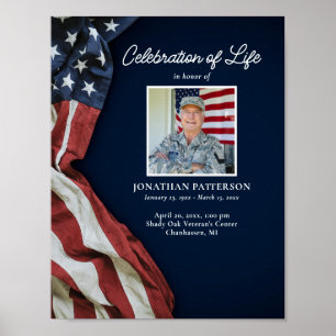 USA Flag Life Celebration Foto Downloaden Uitvaart Poster