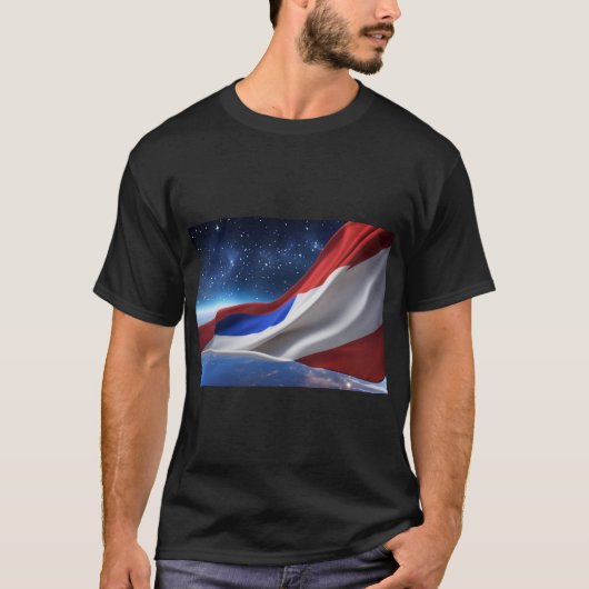 USA Flag Logo Basic Dark T-Shirt (Voorkant)