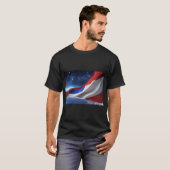 USA Flag Logo Basic Dark T-Shirt (Voorkant volledig)