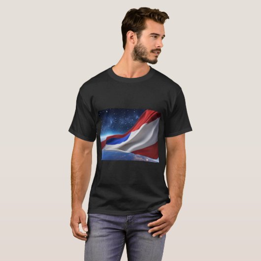 USA Flag Logo Basic Dark T-Shirt (Voorkant volledig)