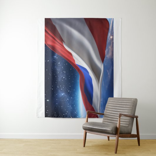 USA Flag Logo Large Tapestry Wandkleed (In situ)