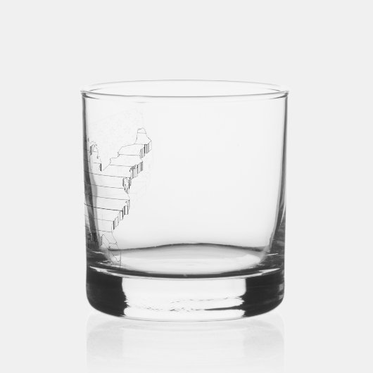 USA flag & map Whisky Glas (Links)