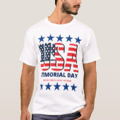 USA Flag Memorial Day 2024 Onthouden en Eer T-shirt (Voorkant)
