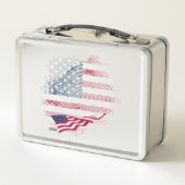 USA flag Metal Lunch Box (Achterkant)