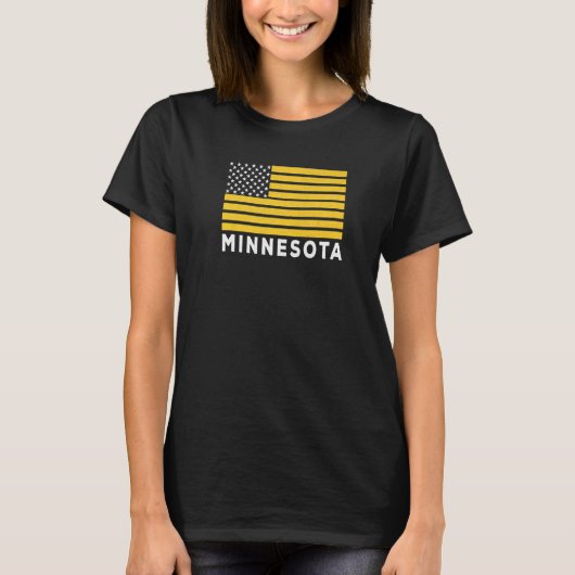 USA Flag Minnesota Purple & Yellow Minnesota Ameri T-shirt (Voorkant)