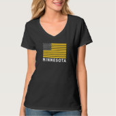 USA Flag Minnesota Purple & Yellow Minnesota Ameri T-shirt (Voorkant)