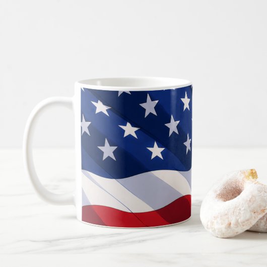 USA Flag Mug Koffiemok (Met donut)