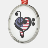 USA Flag Music Heart - American Pride Musician Metalen Ornament (Links)
