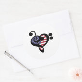 USA Flag Music Heart - American Pride Musician Ronde Sticker (Envelop)