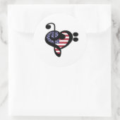 USA Flag Music Heart - American Pride Musician Ronde Sticker (Tas)