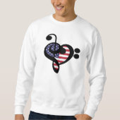 USA Flag Music Heart - American Pride Musician Trui (Voorkant)