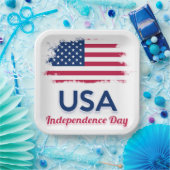 USA Flag Napkins Papieren Bordje (Feest)
