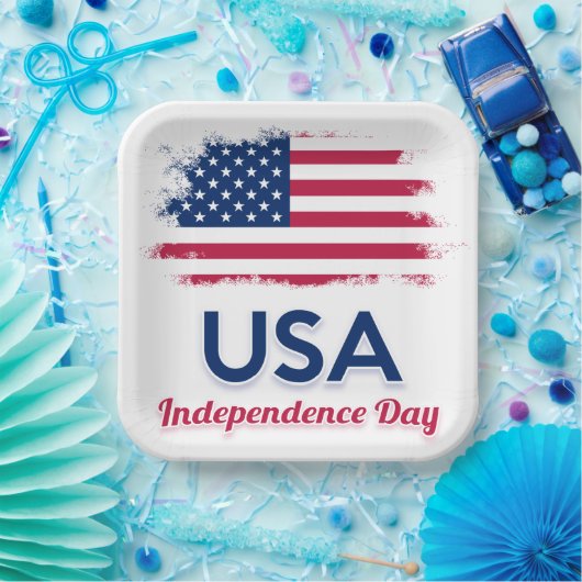 USA Flag Napkins Papieren Bordje (Feest)