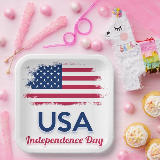USA Flag Napkins Papieren Bordje (Feest)