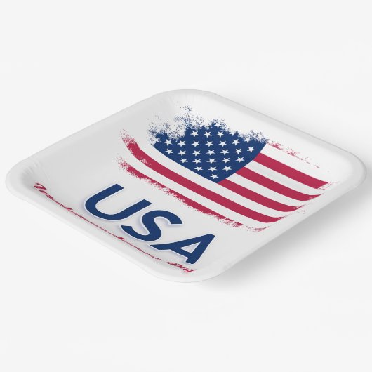 USA Flag Napkins Papieren Bordje (Gebogen)