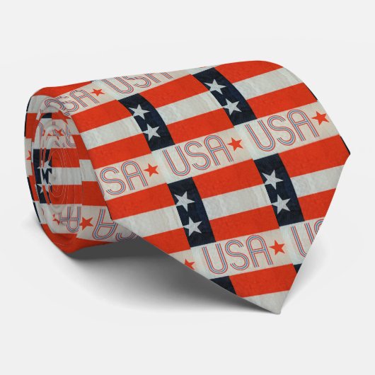 USA Flag Necktie Stropdas (Opgerold)