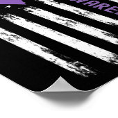 USA Flag Paarse lint Overdose Awareness Poster (Hoek)
