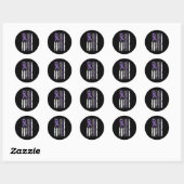 USA Flag Paarse lint Overdose Awareness Ronde Sticker (Vel)