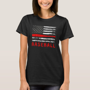 USA Flag Papa Coach Honkbalspeler Fan Outfit Birt T-shirt