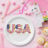 USA Flag Paper Borden Patriottisch Papieren Bordje (Feest)