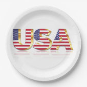 USA Flag Paper Borden Patriottisch Papieren Bordje (Voorkant)