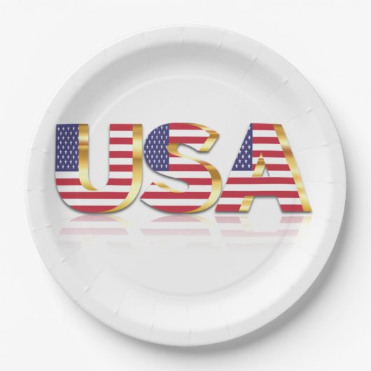 USA Flag Paper Borden Patriottisch Papieren Bordje (Voorkant)