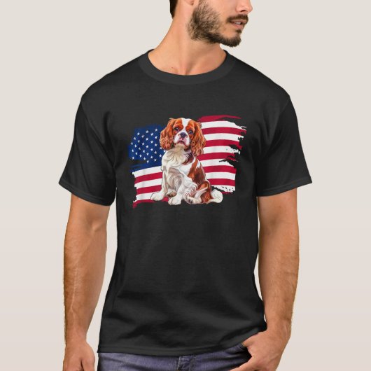 USA Flag Patriotic 4th July Independence Day Caval T-shirt (Voorkant)