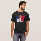 USA Flag Patriotic 4th July Independence Day Caval T-shirt (Voorkant volledig)
