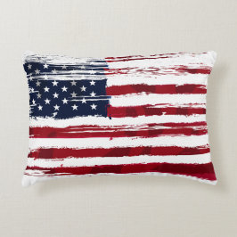 USA Flag Patriotic American Red White Blue Accent Kussen