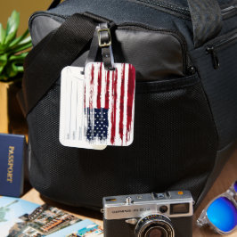USA Flag Patriotic American Red White Blue Bagagelabel