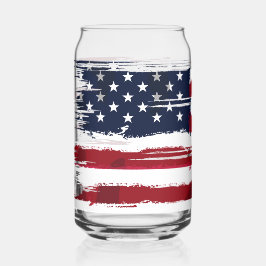 USA Flag Patriotic American Red White Blue Blikvorm Glas