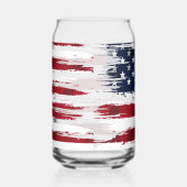 USA Flag Patriotic American Red White Blue  Blikvorm Glas (Rechts)
