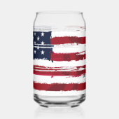 USA Flag Patriotic American Red White Blue  Blikvorm Glas (Links)