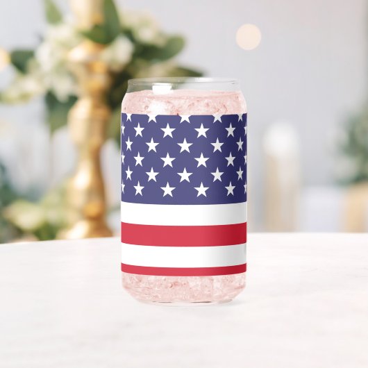 USA Flag Patriotic American Red White Blue Blikvorm Glas (Insitu (Huwelijk))