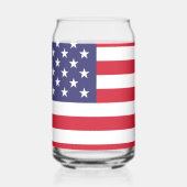 USA Flag Patriotic American Red White Blue Blikvorm Glas (Links)
