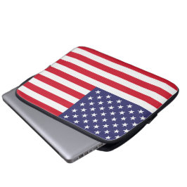 USA Flag Patriotic American Red White Blue Laptop Sleeve